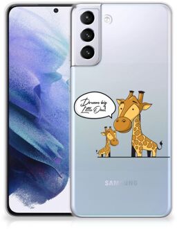 B2Ctelecom Trendy Telefoonhoesjes Samsung Galaxy S21 Plus Smartphone Hoesje Doorzichtig Giraffe