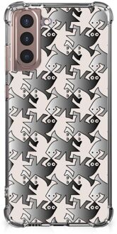 B2Ctelecom Trendy Telefoonhoesjes Samsung Galaxy S21 Plus Telefoonhoesje  met doorzichtige rand Salamander Grey