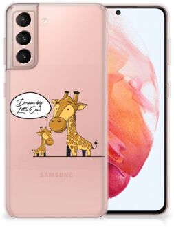 B2Ctelecom Trendy Telefoonhoesjes Samsung Galaxy S21 Smartphone Hoesje Doorzichtig Giraffe