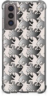 B2Ctelecom Trendy Telefoonhoesjes Samsung Galaxy S21 Telefoonhoesje  met doorzichtige rand Salamander Grey