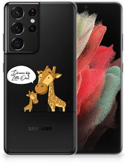 B2Ctelecom Trendy Telefoonhoesjes Samsung Galaxy S21 Ultra Smartphone Hoesje Doorzichtig Giraffe