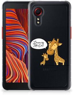 B2Ctelecom Trendy Telefoonhoesjes Samsung Galaxy Xcover 5 Smartphone Hoesje Doorzichtig Giraffe