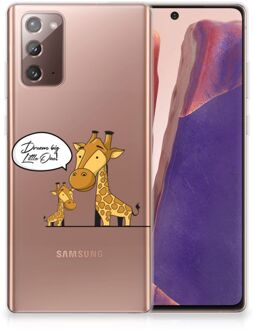 B2Ctelecom Trendy Telefoonhoesjes Samsung Note 20 Smartphone Hoesje Doorzichtig Giraffe