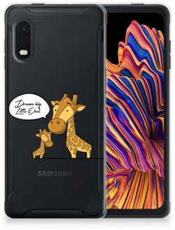 B2Ctelecom Trendy Telefoonhoesjes Samsung Xcover Pro Smartphone Hoesje Doorzichtig Giraffe