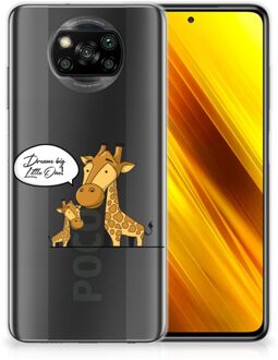 B2Ctelecom Trendy Telefoonhoesjes Xiaomi Poco X3 Smartphone Hoesje Doorzichtig Giraffe