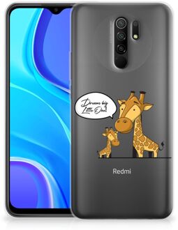 B2Ctelecom Trendy Telefoonhoesjes Xiaomi Redmi 9 Smartphone Hoesje Doorzichtig Giraffe