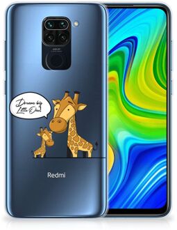 B2Ctelecom Trendy Telefoonhoesjes Xiaomi Redmi Note9 Smartphone Hoesje Doorzichtig Giraffe