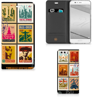 B2Ctelecom Uniek Design Hoesje Postzegels Huawei P10 Plus