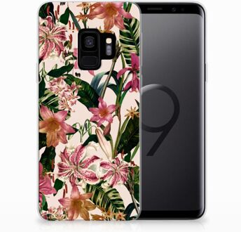 B2Ctelecom Uniek TPU Hoesje Flowers Geschikt voor Samsung Galaxy S9