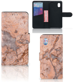 B2Ctelecom Wallet Book Case Alcatel 1B (2020) Telefoon Hoesje Marmer Oranje