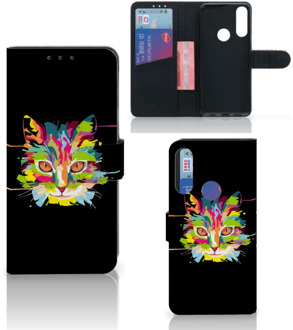 B2Ctelecom Wallet Book Case Alcatel 1S 2020 Smartphone Hoesje Cat Color Leuke Verjaardagscadeaus