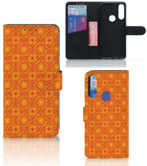 B2Ctelecom Wallet Book Case Alcatel 1S 2020 Telefoonhoesje Batik Orange