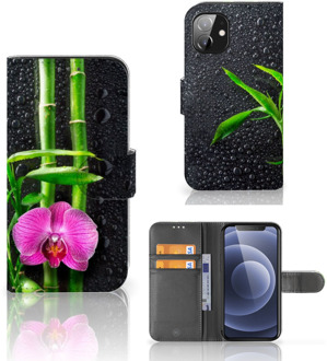 B2Ctelecom Wallet Book Case Apple iPhone 12 Mini Hoesje Orchidee