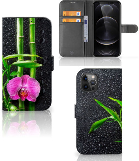 B2Ctelecom Wallet Book Case Apple iPhone 12 Pro Max Hoesje Orchidee