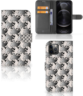 B2Ctelecom Wallet Book Case Apple iPhone 12 Pro Max Smartphone Hoesje Salamander Grey