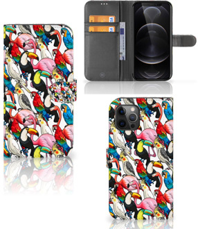 B2Ctelecom Wallet Book Case Apple iPhone 12 Pro Max Telefoon Hoesje Birds