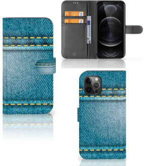 B2Ctelecom Wallet Book Case Apple iPhone 12 Pro Max Telefoon Hoesje Jeans