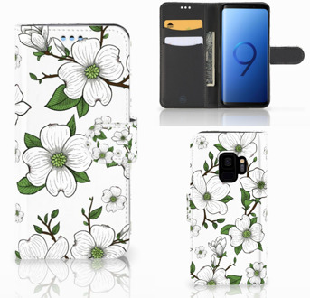 B2Ctelecom Wallet Book Case Hoesje Samsung Galaxy S9 Design Dogwood Flowers