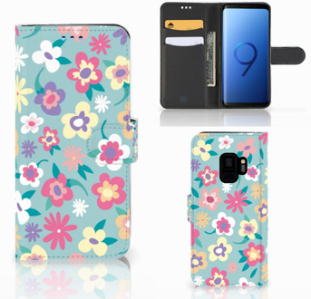 B2Ctelecom Wallet Book Case Hoesje Samsung Galaxy S9 Design Flower Power