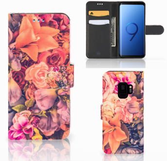 B2Ctelecom Wallet Book Case Hoesje Samsung S9 Design Bosje Bloemen