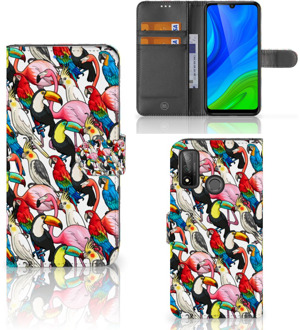 B2Ctelecom Wallet Book Case Huawei P Smart 2020 Telefoon Hoesje Birds