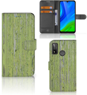 B2Ctelecom Wallet Book Case Huawei P Smart 2020 Telefoon Hoesje Green Wood