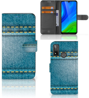 B2Ctelecom Wallet Book Case Huawei P Smart 2020 Telefoon Hoesje Jeans