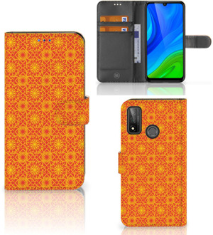 B2Ctelecom Wallet Book Case Huawei P Smart 2020 Telefoonhoesje Batik Orange