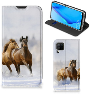 B2Ctelecom Wallet Book Case Huawei P40 Lite Smart Cover Paarden