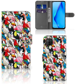 B2Ctelecom Wallet Book Case Huawei P40 Lite Telefoon Hoesje Birds