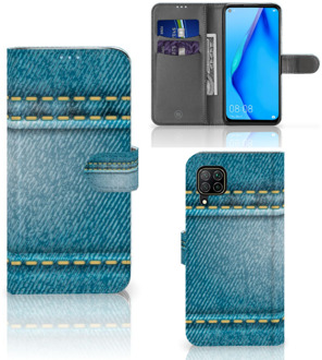 B2Ctelecom Wallet Book Case Huawei P40 Lite Telefoon Hoesje Jeans