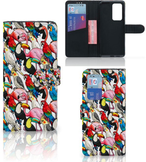 B2Ctelecom Wallet Book Case Huawei P40 Pro Telefoon Hoesje Birds