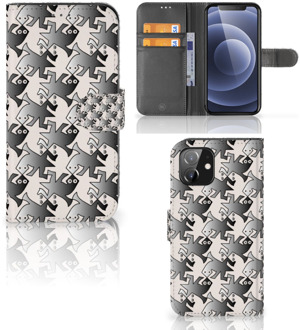 B2Ctelecom Wallet Book Case iPhone 12 | 12 Pro (6.1") Smartphone Hoesje Salamander Grey