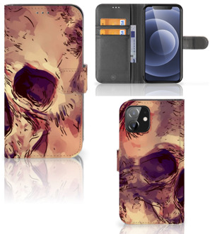 B2Ctelecom Wallet Book Case iPhone 12 | 12 Pro (6.1") Smartphone Hoesje Skullhead