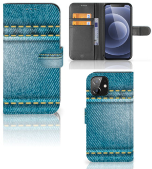 B2Ctelecom Wallet Book Case iPhone 12 | 12 Pro (6.1") Telefoon Hoesje Jeans