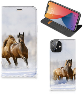 B2Ctelecom Wallet Book Case iPhone 12 | iPhone 12 Pro Smart Cover Hoesje Paarden