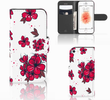 B2Ctelecom Wallet Book Case iPhone SE Hoesje Blossom Red