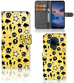 B2Ctelecom Wallet Book Case met Pasjeshouder Nokia 5.4 Hoesje Punk Yellow