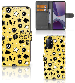 B2Ctelecom Wallet Book Case met Pasjeshouder OnePlus 8T Hoesje Punk Yellow