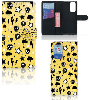 B2Ctelecom Wallet Book Case met Pasjeshouder OnePlus 9 Pro Hoesje Punk Yellow