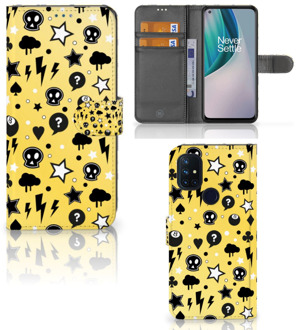 B2Ctelecom Wallet Book Case met Pasjeshouder OnePlus Nord N10 Hoesje Punk Yellow