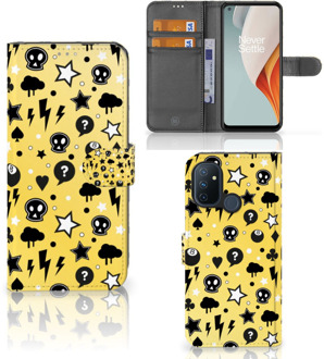 B2Ctelecom Wallet Book Case met Pasjeshouder OnePlus Nord N100 Hoesje Punk Yellow