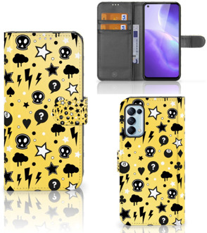 B2Ctelecom Wallet Book Case met Pasjeshouder OPPO Find X3 Lite Hoesje Punk Yellow