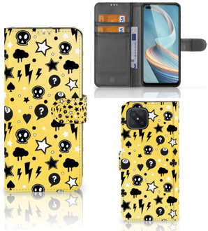 B2Ctelecom Wallet Book Case met Pasjeshouder OPPO Reno4 Z Hoesje Punk Yellow