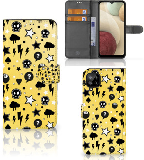 B2Ctelecom Wallet Book Case met Pasjeshouder Samsung Galaxy A12 Hoesje Punk Yellow