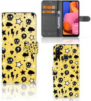 B2Ctelecom Wallet Book Case met Pasjeshouder Samsung Galaxy A20s Hoesje Punk Yellow