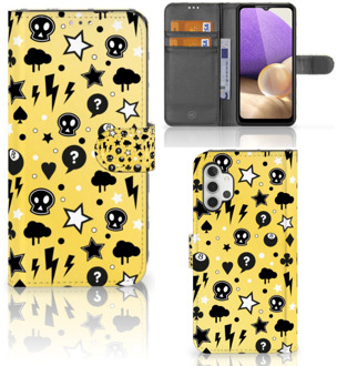 B2Ctelecom Wallet Book Case met Pasjeshouder Samsung Galaxy A32 4G Hoesje Punk Yellow