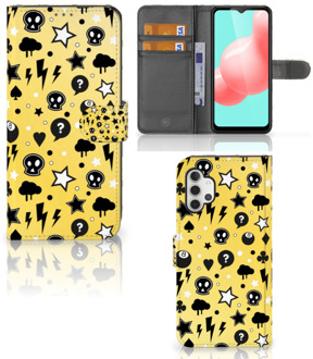 B2Ctelecom Wallet Book Case met Pasjeshouder Samsung Galaxy A32 5G Hoesje Punk Yellow