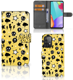 B2Ctelecom Wallet Book Case met Pasjeshouder Samsung Galaxy A52 Hoesje Punk Yellow