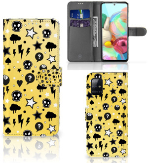 B2Ctelecom Wallet Book Case met Pasjeshouder Samsung Galaxy A71 Hoesje Punk Yellow